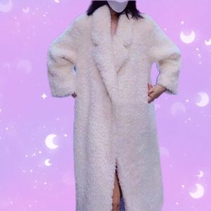 🌟100%new White wool coat long oversized 🐑🐑🐑(price negotiable☑）